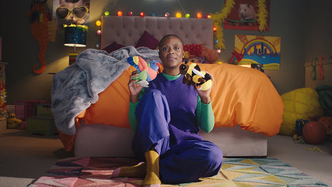 Parent holding teddies