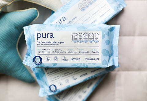 Pura flushable wipes