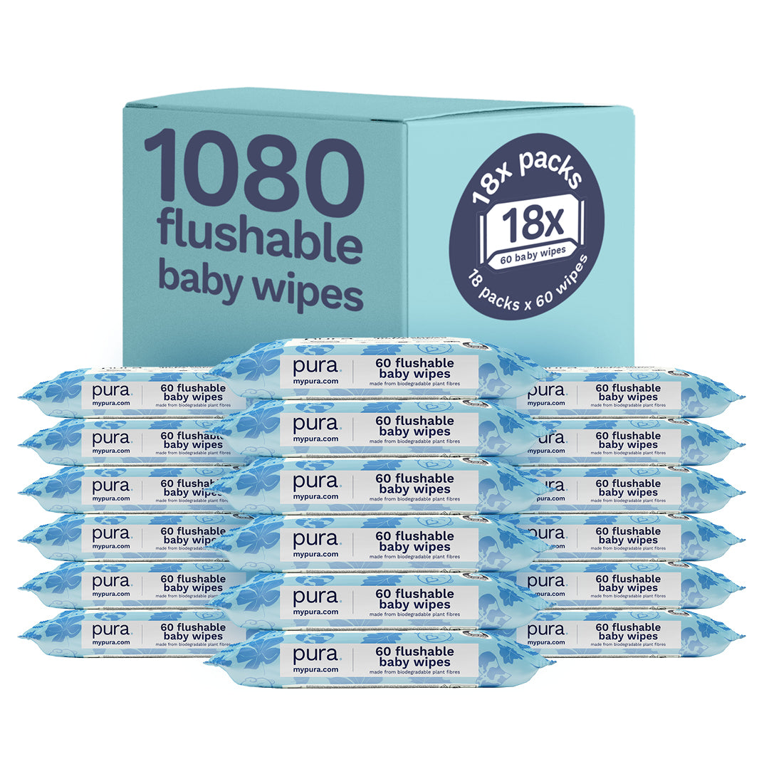 Flushable baby wipes