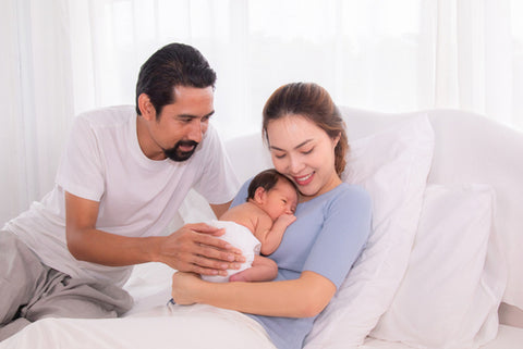 Mum, dad newborn PJ day