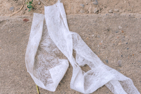Plastic wipes on the beach