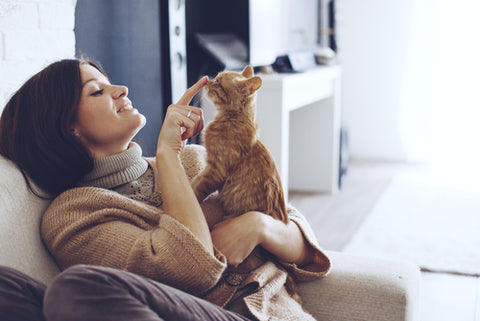 Woman and cat