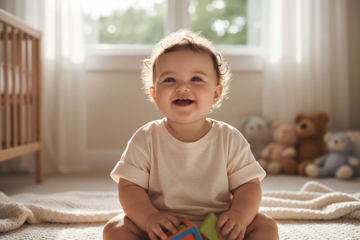 baby in cotton t shirt