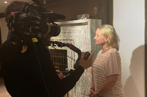 Pura's CMO being interviewed for Sky TV